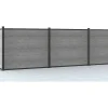 Ingraafbare Omheining H156 Cm - Set 6 Composietplaten + 1 Lichtgrijze Paal - Enola