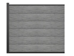 Ingraafbare Omheining H156 Cm - Set 6 Composietplaten + 1 Lichtgrijze Paal - Enola
