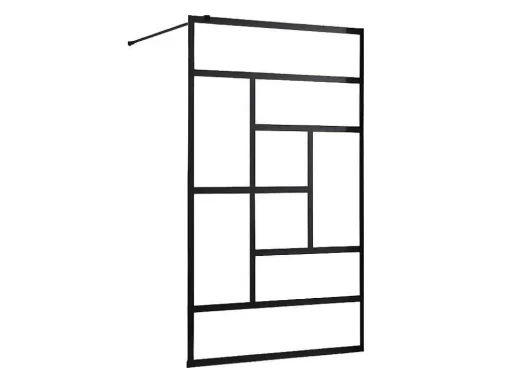 Inloopdouchewand Industriele Stijl Sefana - 140X200 Cm - Zwart