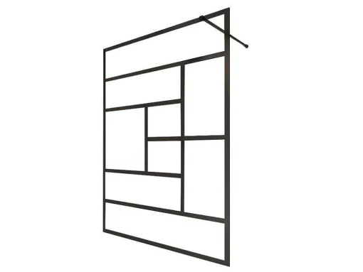 Inloopdouchewand Industriele Stijl Sefana - 140X200 Cm - Zwart