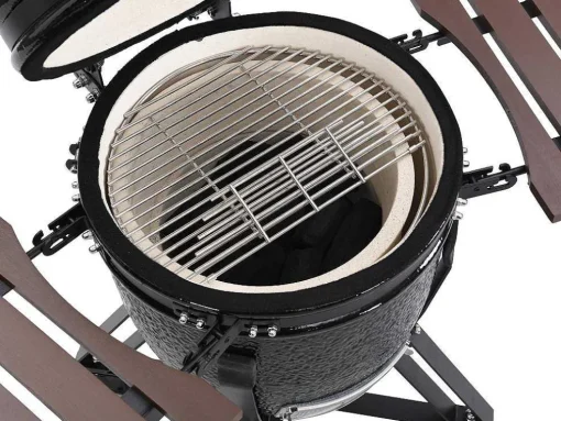Kamado-Houtskoolbarbecue Van Keramiek En Bamboe 45 X 63 X 105 Cm - Izaki