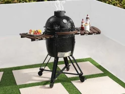 Kamado-Houtskoolbarbecue Van Keramiek En Bamboe 45 X 63 X 105 Cm - Izaki