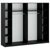 Kast Met 2 Schuifdeuren - Met Spiegel - L244 Cm - Zwart - Nimela