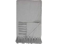 Katoenen Sprei Met Franjes - 230 X 250 Cm - Grijs - Segna