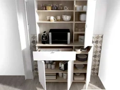 Keukenbuffet Wajdi - 4 Deuren, 1 Lade En 3 Nissen - Wit En Eiken