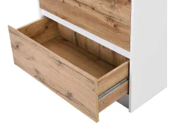 Keukeneiland Met 3 Lades En 8 Nissen Van Mdf - Licht Naturel En Wit - Palestrina