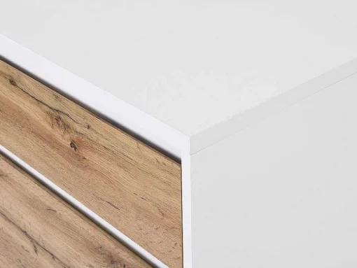 Keukeneiland Met 3 Lades En 8 Nissen Van Mdf - Licht Naturel En Wit - Palestrina