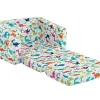 Kinderfauteuil Van Fluweel Met Dinosaurus Motieven - Wit - Almagro