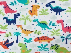 Kinderfauteuil Van Fluweel Met Dinosaurus Motieven - Wit - Almagro