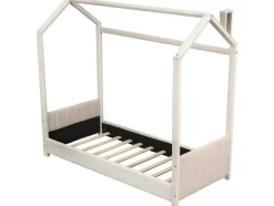Kinderhutbed 90X200Cm In Fluweel - Lattenbodem - Beige