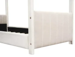 Kinderhutbed 90X200Cm In Fluweel - Lattenbodem - Beige