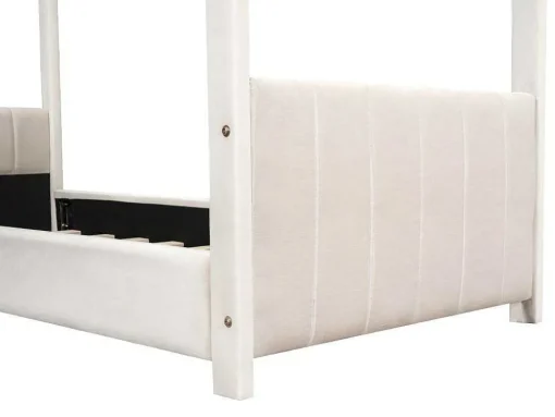 Kinderhutbed 90X200Cm In Fluweel - Lattenbodem - Beige