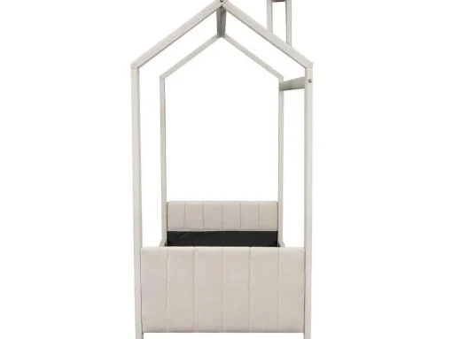 Kinderhutbed 90X200Cm In Fluweel - Lattenbodem - Beige
