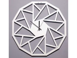 Klok Geometrisch 1, Wit, Zwart, 50X1,5X50 Cm, Epikasa