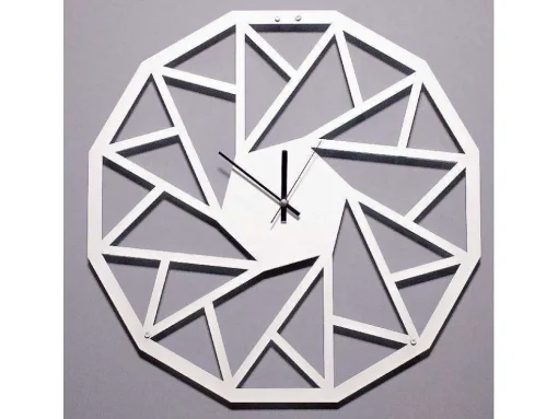 Klok Geometrisch 1, Wit, Zwart, 50X1,5X50 Cm, Epikasa
