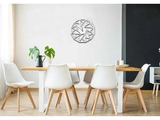 Klok Geometrisch 1, Wit, Zwart, 50X1,5X50 Cm, Epikasa