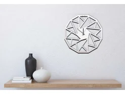 Klok Geometrisch 1, Wit, Zwart, 50X1,5X50 Cm, Epikasa