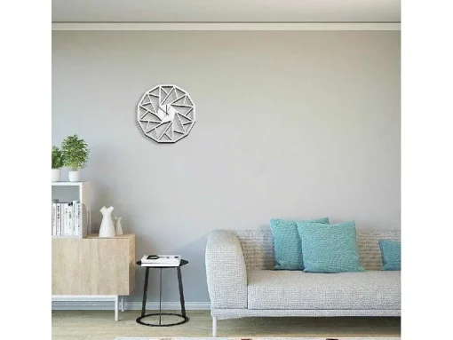 Klok Geometrisch 1, Wit, Zwart, 50X1,5X50 Cm, Epikasa