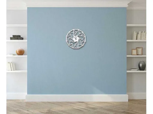 Klok Geometrisch 1, Wit, Zwart, 50X1,5X50 Cm, Epikasa