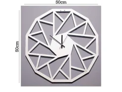 Klok Geometrisch 1, Wit, Zwart, 50X1,5X50 Cm, Epikasa