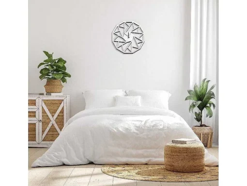Klok Geometrisch 1, Wit, Zwart, 50X1,5X50 Cm, Epikasa