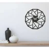 Klok Geometrisch 7, Zwart, Zilver, 50X1,5X50 Cm, Epikasa