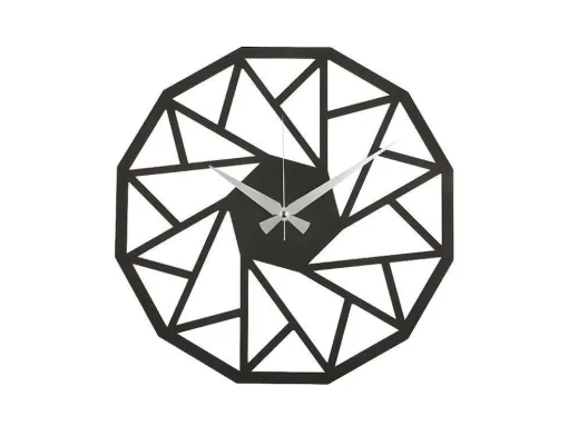 Klok Geometrisch 7, Zwart, Zilver, 50X1,5X50 Cm, Epikasa