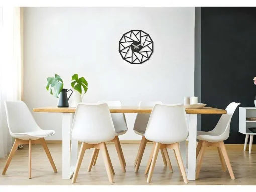 Klok Geometrisch 7, Zwart, Zilver, 50X1,5X50 Cm, Epikasa