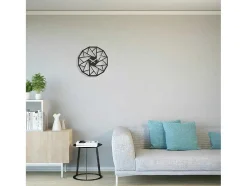 Klok Geometrisch 7, Zwart, Zilver, 50X1,5X50 Cm, Epikasa