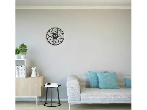 Klok Geometrisch 7, Zwart, Zilver, 50X1,5X50 Cm, Epikasa
