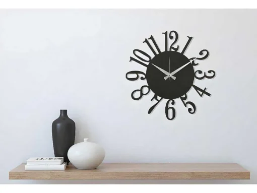 Klok Numbers 4, Zwart, Zilver, 50X1,5X50 Cm, Epikasa