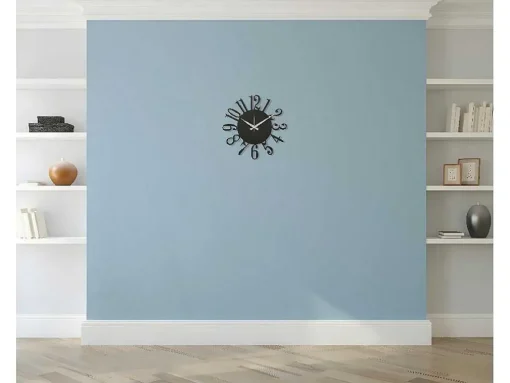 Klok Numbers 4, Zwart, Zilver, 50X1,5X50 Cm, Epikasa