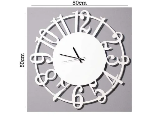 Klok Numbers, Wit, Zwart, 50X1,5X50 Cm, Epikasa