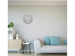 Klok Vintage 5, Wit, Zwart, 50X1,5X50 Cm, Epikasa