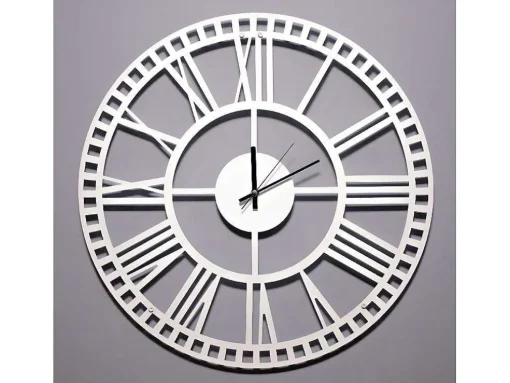 Klok Vintage 5, Wit, Zwart, 50X1,5X50 Cm, Epikasa