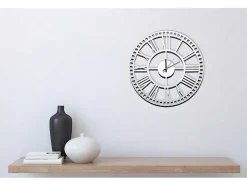 Klok Vintage 5, Wit, Zwart, 50X1,5X50 Cm, Epikasa