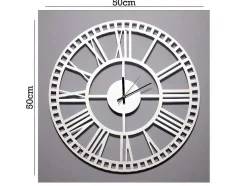 Klok Vintage 5, Wit, Zwart, 50X1,5X50 Cm, Epikasa