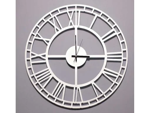 Klok Vintage 7, Wit, Zwart, 50X1,5X50 Cm, Epikasa