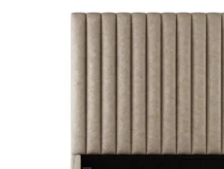Kofferbed En Hoofdeinde Met Verticale Stiksels - 180 X 200 Cm - Stof - Beige - Sarah