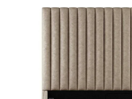 Kofferbed En Hoofdeinde Met Verticale Stiksels - 180 X 200 Cm - Stof - Beige - Sarah