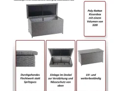 Kussenbox Van Polyrattan Mcw-D88 Iii, Basic Grijs, 51X100X50Cm 170L
