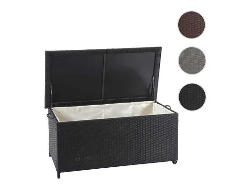 Kussenbox Van Polyrattan Mcw-D88 Iii, Premium Zwart, 51X100X50Cm 170L
