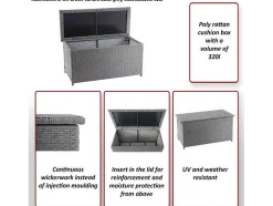 Kussenbox Van Polyrattan Mcw-D88 Iii, Basic Grijs, 51X100X50Cm 170L