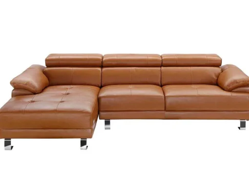 Leren Hoekbank Excelsior Ii - Karamel Bruin - Hoek Links