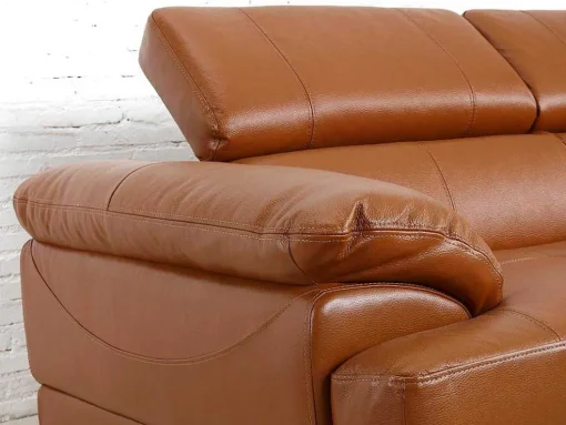 Leren Hoekbank Excelsior Ii - Karamel Bruin - Hoek Links