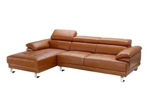 Leren Hoekbank Excelsior Ii - Karamel Bruin - Hoek Links