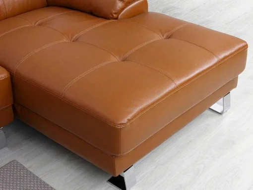 Leren Hoekbank Excelsior Ii - Karamel Bruin - Hoek Links