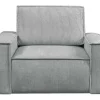 Lichtgrijze Ribfluwelen Fauteuil Amelia