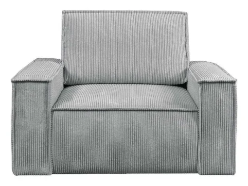 Lichtgrijze Ribfluwelen Fauteuil Amelia