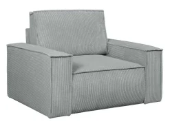 Lichtgrijze Ribfluwelen Fauteuil Amelia